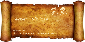 Ferber Rózsa névjegykártya