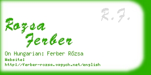 rozsa ferber business card
