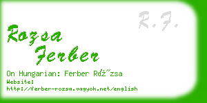 rozsa ferber business card